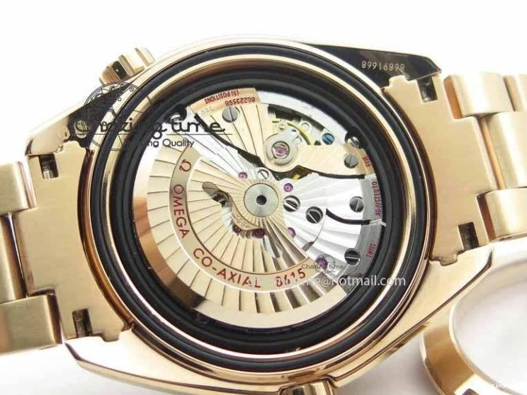 0305 Efficient Planet Ocean GMT 43.5mm RG V6F 1:1 Best Edition Black Dial On RG Bracelet A 8182